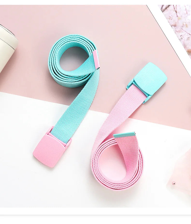Colorful Canvas Tactical Belt Unisex Fashion Casual Luxury Trend Jeans Accessories Youth Nylon Girdle Cute Kids Hunting Belt