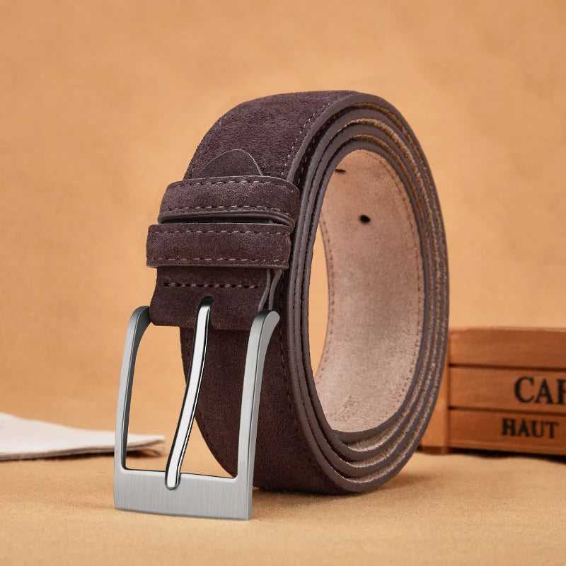 New Style Fashion Brand Welour Genuine Leather Belt For Jeans Leather Belt Men Mens Belts Luxury Suede Belt Straps