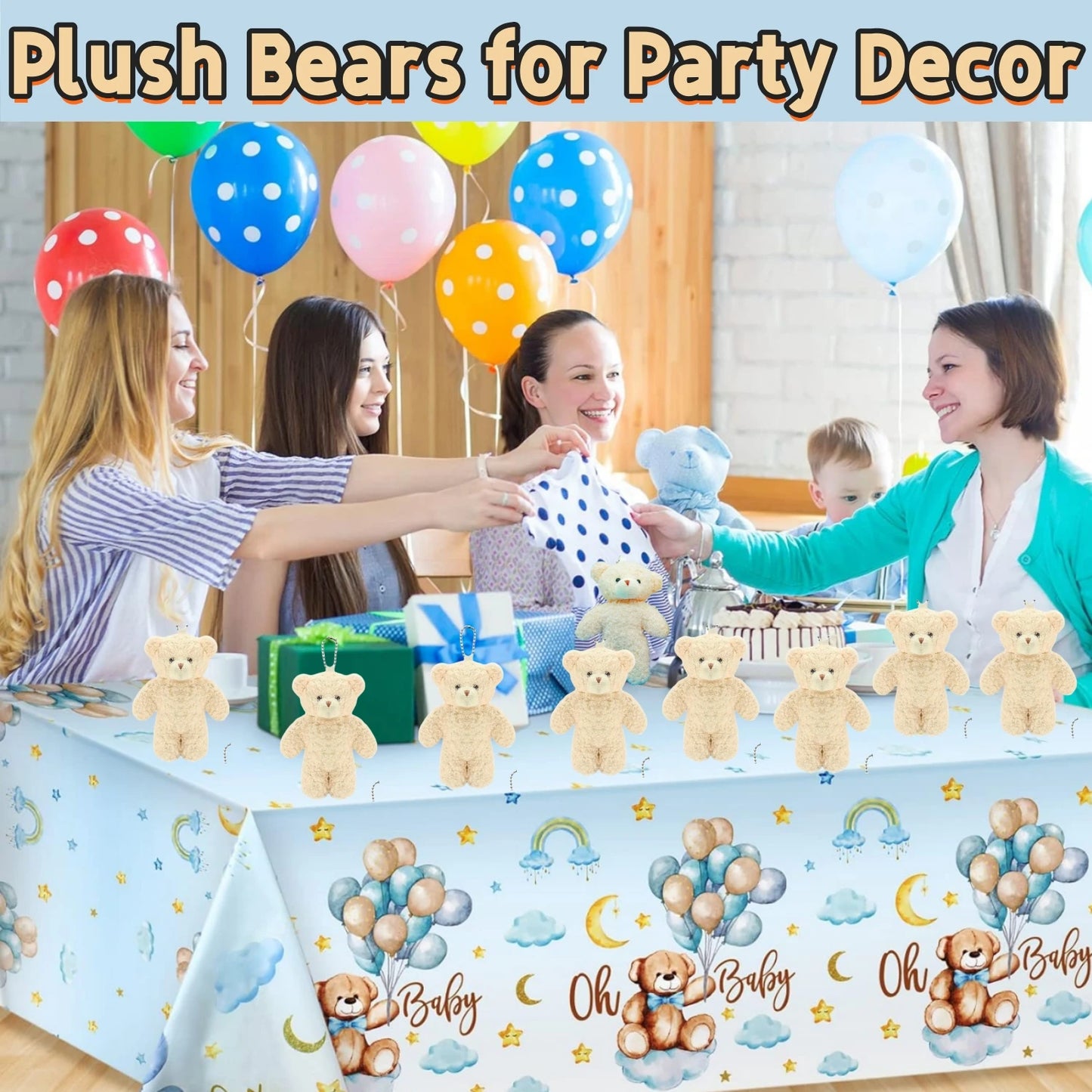 12-500Pcs Mini Teddy Bears Tiny Soft Stuffed Teddy Bear Small Plush Bears Bulk for Birthday Party Decor Favors Bag Keychain