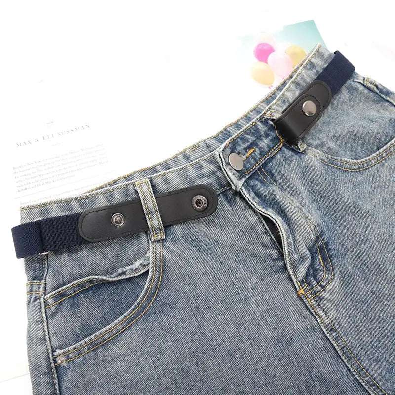 New Adjustable Belts for Women Buckle-Free Waist Jeans Pants No Buckle Stretch Elastic Waist Men Canvas Belt Lazy Invisible Belt