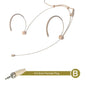 Beige Headset Mic Wireless Double Earhook Headworn Microphone 3.5mm 3 Pin Amplifier Voice Speaker Microphone Accessories