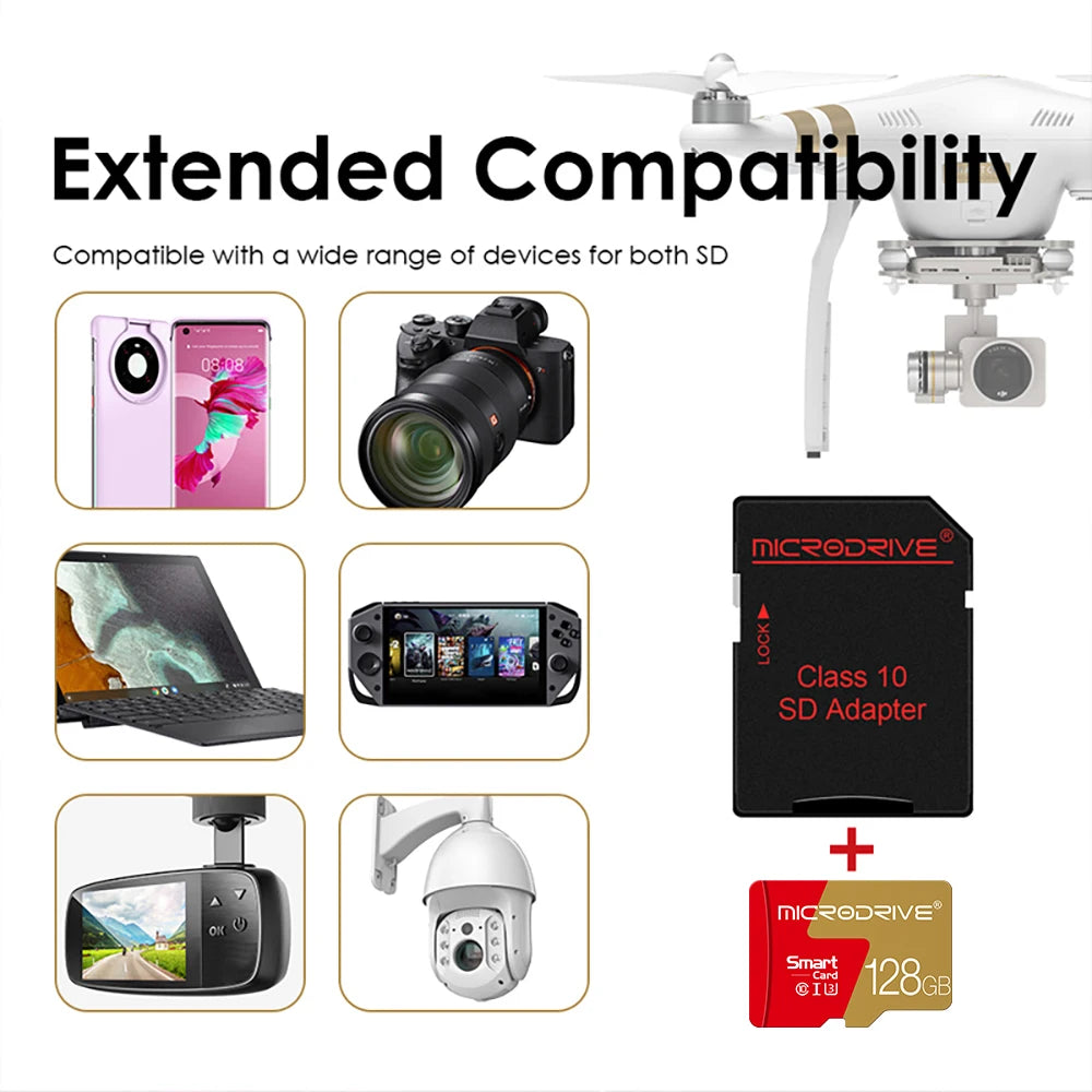 Micro TF/SD Card 1GB 2GB 4GB 8GB 16GB 32GB 64GB 128GB Class 10 Flash Memory Minisd Card 16 32 64 128gb for Smartphone Adapter