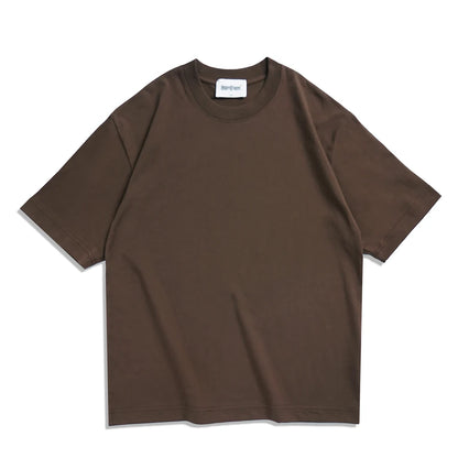 WAVLATII Oversized Summer T Shirts for Women Men Brown Casual Female Korean Streetwear Tees Unisex Basic Solid Young Cool Tops