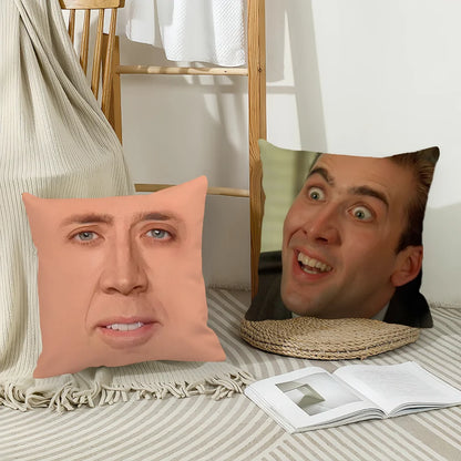 Actor New Pop N-Nicolas C-Cage Funny Pillow Case Office Cushions Suitable For Sofa Car Bedroom Decorative Cushion Cover