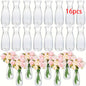 Striped Design Clear Plastic Vases for DIY Floral Arrangements Durable Home Wedding Table Centerpiece Decor