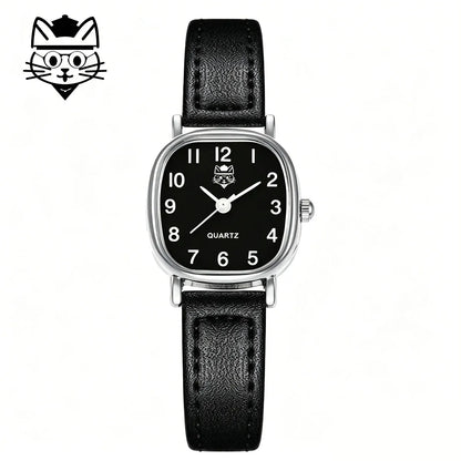 Korean version of the trendy ladies watch fashion small Arab quartz watch leather strap watch