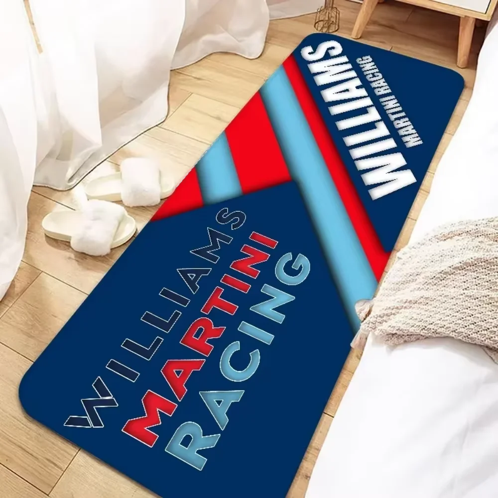 VIKAMA Flanne Racing Brand Runner Rug - ÖHLINS/Williams Martini Logos - Bold, Stylish - Bedroom Decor for Fans - Home Decoration