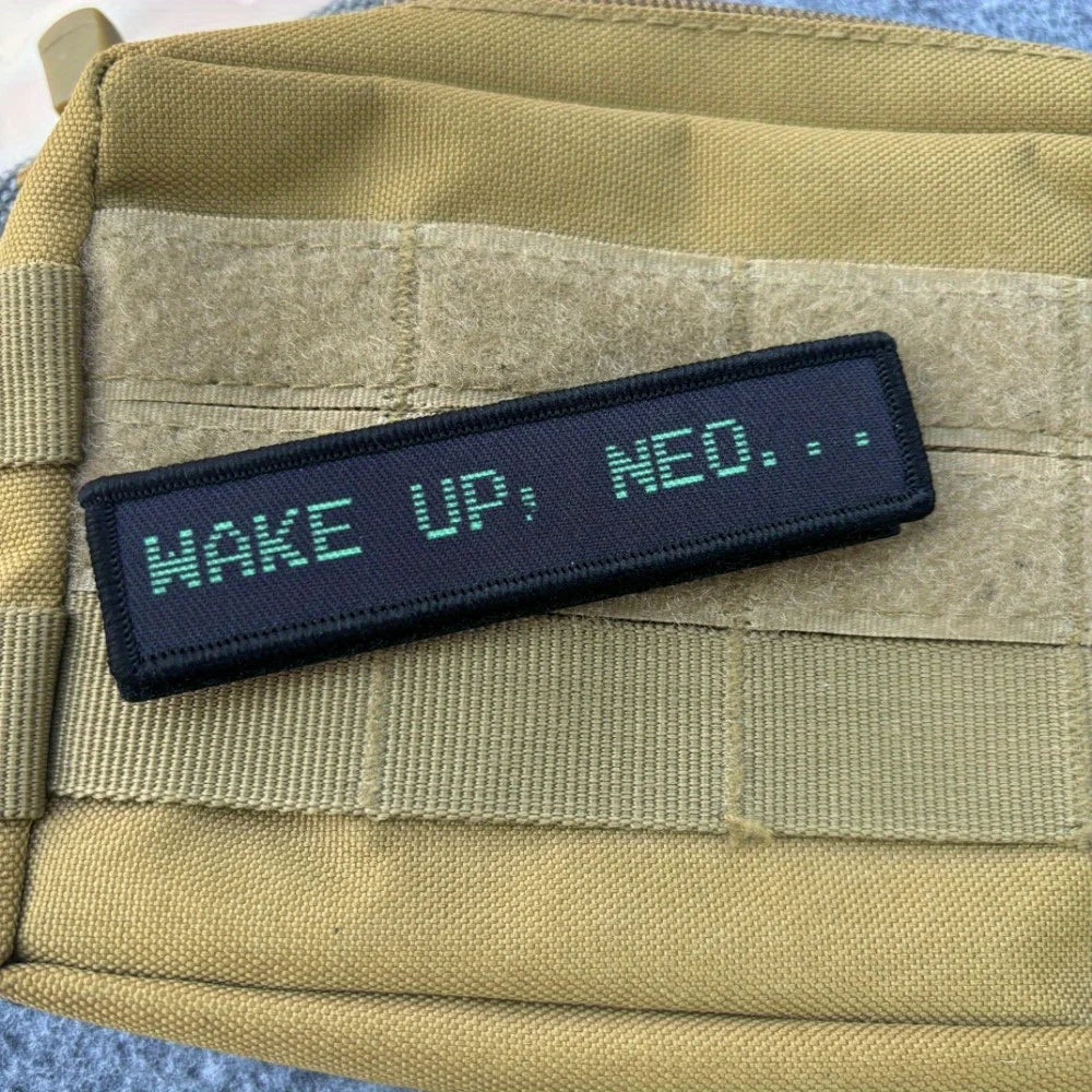 Wake Up Neo Morale Tactical Patch Printed Hook&Loop Emblem Military Badge Combat Armband Backpack Stickers