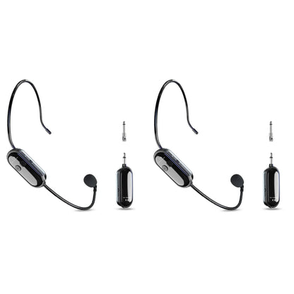 1-5PCS 2.4G 2 in 1 Head-mounted Wireless Lavalier Microphone Set Transmitter with Receiver for Amplifier Voice Speaker Teaching