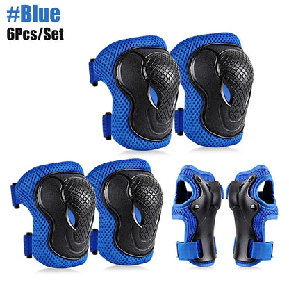 6Pcs/Set Kids/Youth Knee Pad Elbow Pads Guards Protective Gear Set for Roller Skates Cycling BMX Bike Skateboard Inline Skatings