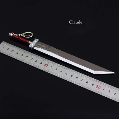 22cm Buster Sword Fantasy Game Weapon Cloud Strife Game Metal Sword Weapon Model Home Ornament Samurai Karambit Knafe Crafts Toy