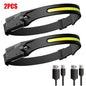 Super Bright T51 LED Sensor Headlamp USB C Rechargeable Headlight Led Head Torch With built-in battery Camping Fishing Lantern