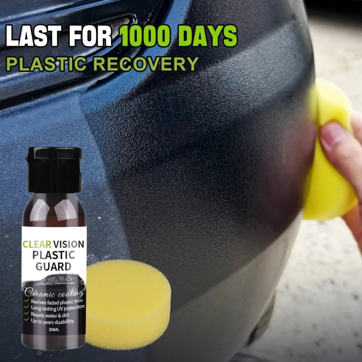 30 ml Samochodowy Odnawiacz do Plastiku Powłoka Ceramiczna Długotrwała Ochrona Naprawa Wybielanie Czarny Połysk Pielęgnacja Plastików i Gumy P9