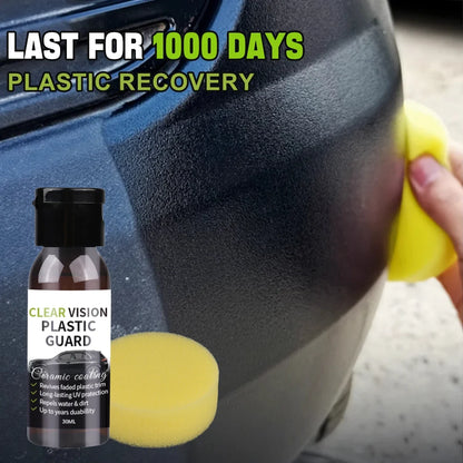30 ml Samochodowy Odnawiacz do Plastiku Powłoka Ceramiczna Długotrwała Ochrona Naprawa Wybielanie Czarny Połysk Pielęgnacja Plastików i Gumy P9