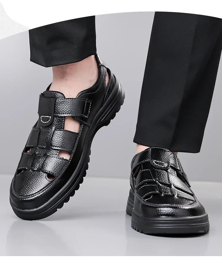 Men's Breathable Slip-on Hollow-out Loafers, Summer Comfortable Soft Sole Cutout Shoes, Non-slip for Outdoor & Driving-XH5602