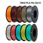 KINGROON 22LBS PETG or PLA filament 3D Printer Filament 10 Rolls 1KG 1.75MM Eco-Friendly Good Toughness Mix Color Free Shipping
