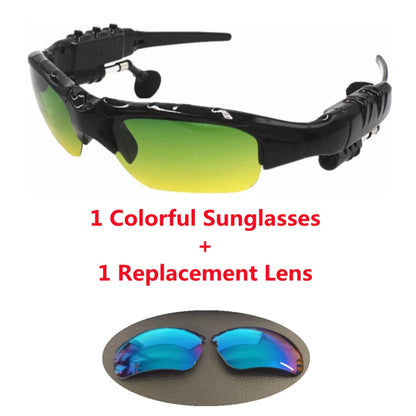 Stereo Earphones Wireless Headset with Mic Polarized Glasses Sunglasses for Driving Cycling Sports Noise Reduction Headphones