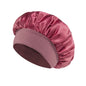 Women Satin Bonnet Hair Bonnet for Sleeping Hair Care Silk Bonnets Solid Wide-brimmed Sleeping Hat with Elastic Soft Band