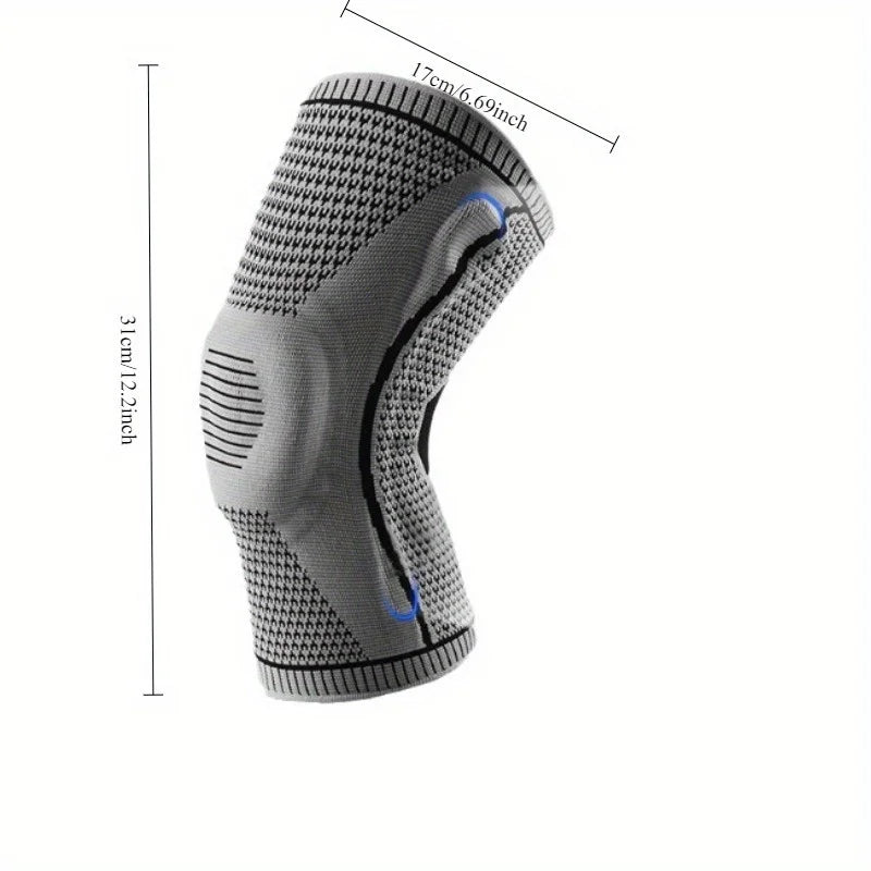 Non-Slip Knee Support Brace, Pad Stabilizers Comfort, Elastic Knee Braces, Fit Compression Sleeve for Arthritis Sports-Grey, M