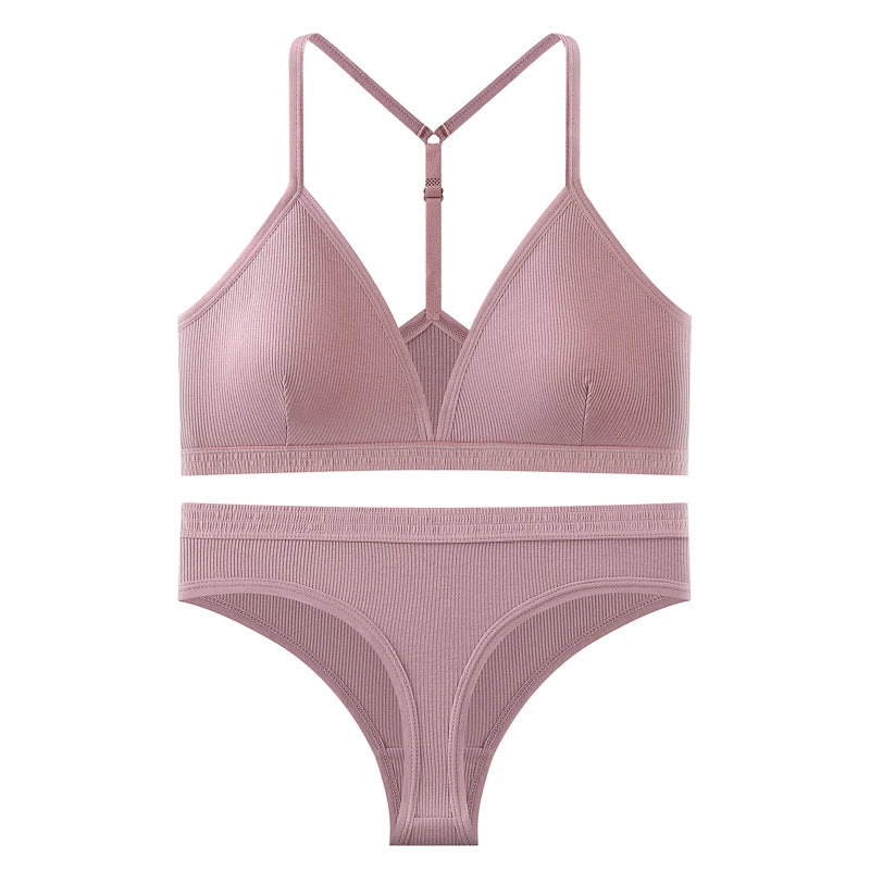 Women Bra Set Panties Sexy Push Up Bralette Female Fitness Seamless Underwear Sports Lingerie Brassiere Set Tank Crop Tops S-XL