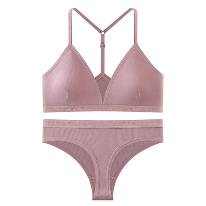 Women Bra Set Panties Sexy Push Up Bralette Female Fitness Seamless Underwear Sports Lingerie Brassiere Set Tank Crop Tops S-XL