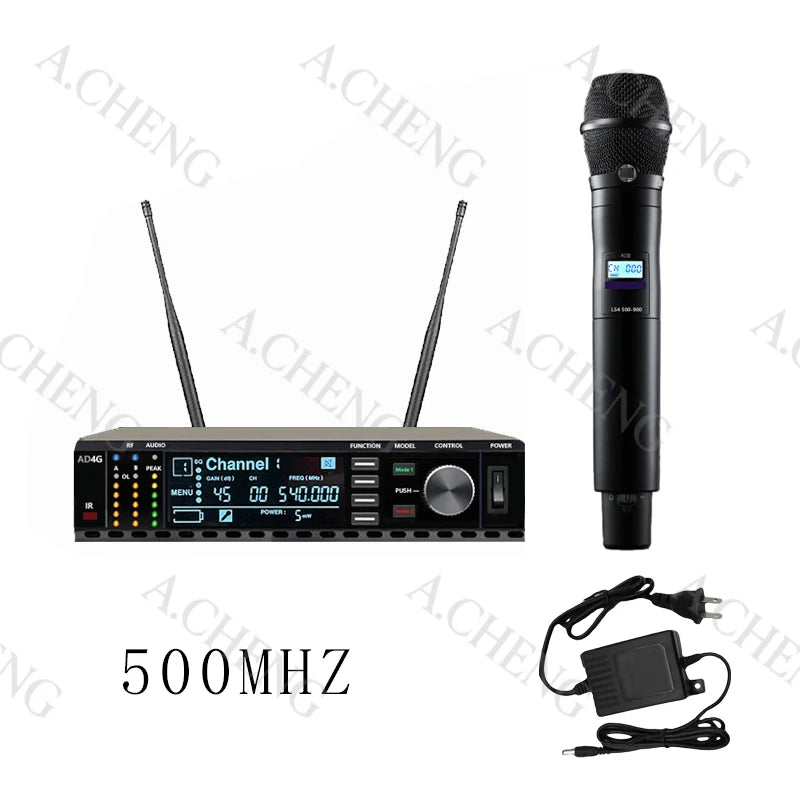 A.CHENG AD4G ksm11 Wireless Microphone System, High Quality Equipment, UHF, Professional, For Stage Performances, Long Distance