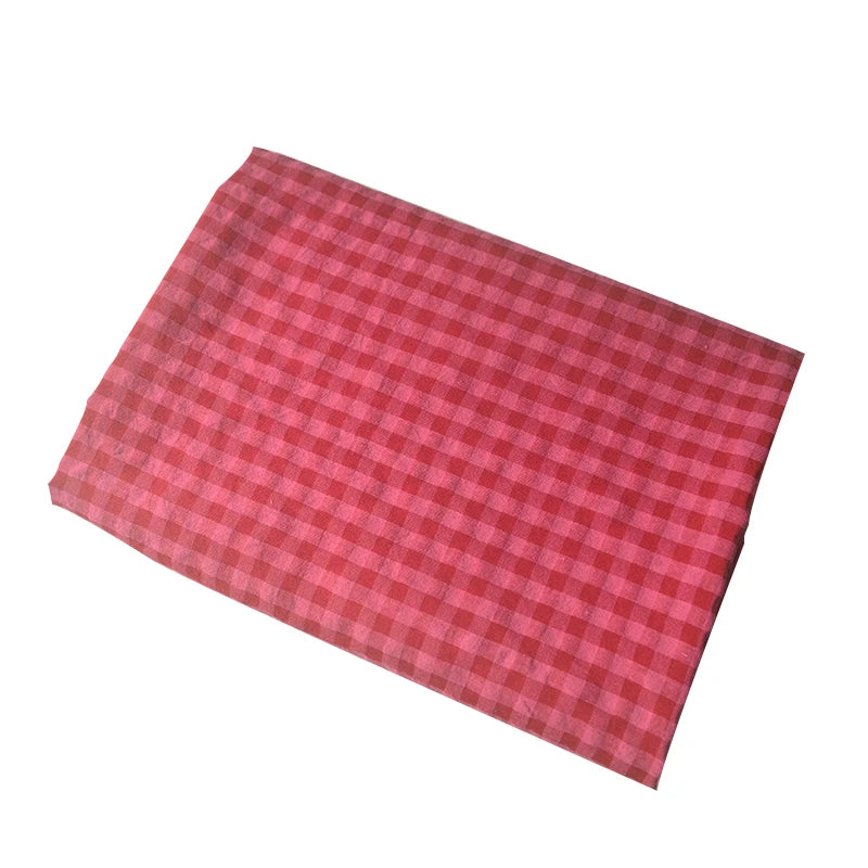 140x50cm Rose Red Bubble Polyester Cotton Plaid Spring DIY Shirt Top Dress Long Skirt Children's Clothing Cardigan Sewing Cloth