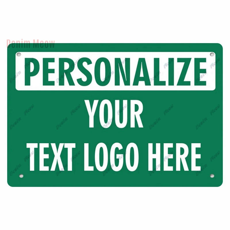Customize Your Logo Metal Tin Sign, Personalize Your Text Here Wall Decor, Tin Sign, Home Decor, Plaques Art Poster, WYD12
