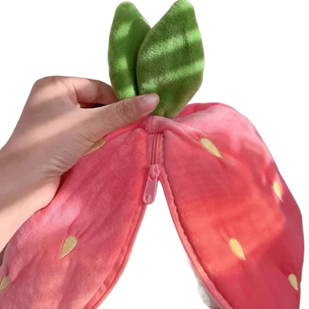 2026 Birthday Gift 18cm Hot Cute Strawberry Carrot Rabbit Plush Toy Stuffed Creative Into Fruit Transform Baby Cuddly Bunny Doll