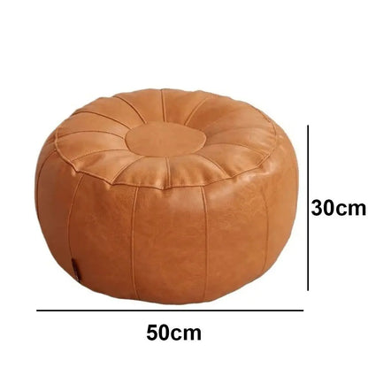PU Leather Unstuffed Storage Leg Bench Round Need to Fill Clothes Clothes Storage Chair Non-Slip Large Capacity Ottoman Seat
