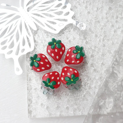 5/10Pcs Super Cute Hair Accessories Girls Fruit Strawberry Cherry Mini  Trendy Claw Clips Summer Style Small Grab Clips