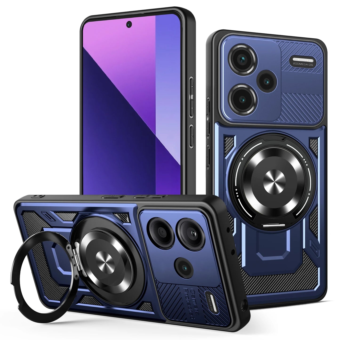 For Redmi Note 13 Pro Plus Case Armor Shockproof Phone Cover for Xiaomi Redmy Note13 Pro + Plus 5G Car Magnetic Holder Funda