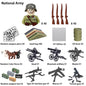 WWII Infantry Military Soldier War National Army Mini Gun armament Models Building Blocks Building Blocks Toys for Kids