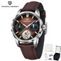 PAGANI DESIGN Men Watches Automatic Mechanical Watch Tourbillon Clock Genuine Leather Waterproof Watch Military Wristwatch Man ﻿