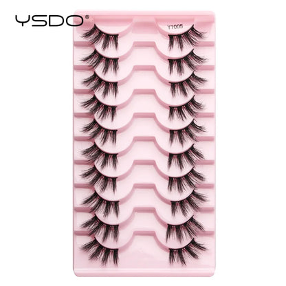 Lashes 3/10 Pairs Half Lashes Cat Eye Natural Long Lashes 3D Mink Eyelashes Full Strip Lashes Makeup Extension Tools