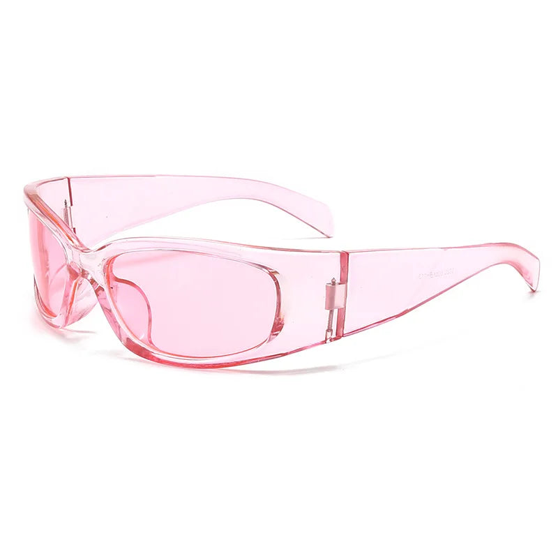 New Y2K Silver Sunglasses Out Future Sense Of Technology Hot Girls Net Red Sun Glasses Women Glasses Trendy Men UV Eyewear