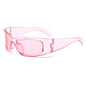 New Y2K Silver Sunglasses Out Future Sense Of Technology Hot Girls Net Red Sun Glasses Women Glasses Trendy Men UV Eyewear