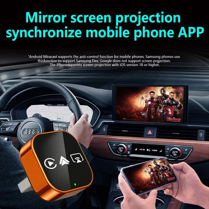 CarRocket 4in1   Carplay Adapter Wired To Wireless Android Auto Mirror Link Smart MiNi Ai Box USB Plug and Play Bluetooth WiFi