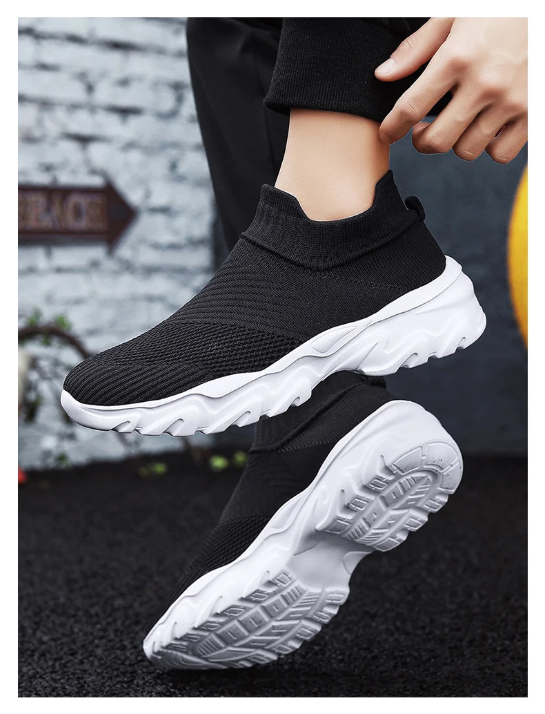 Men'S And Women'S Sneakers Mesh Breathable Lightweight High-Top Running Tennis Shoes Comfortable Outdoor Pair Naked Boots
