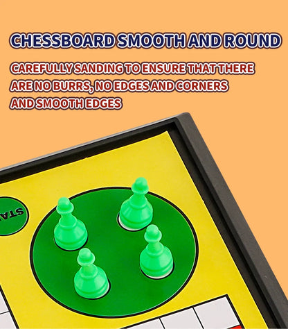 International Ludo Board Game for Kids: Portable Folding Chess Set, Educational Toy, Party Table Game for Elementary Students