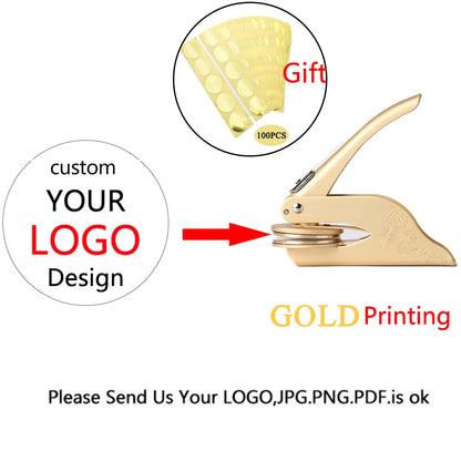 Customized Book Embossed Stamp Personalized Custom LOGO Embosser Seal Wedding Invitation Library Customize Embossing Paper Stamp