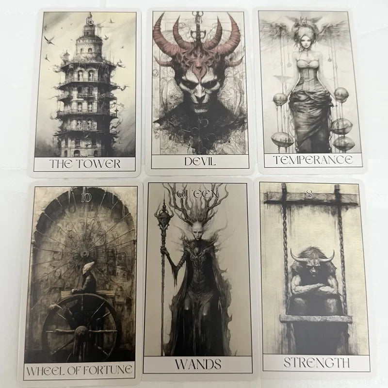 Horror Tarot Cards Wait 78 Tarots Board games Leisure Entertainment Family Gatherings Gothic Tarot Deck