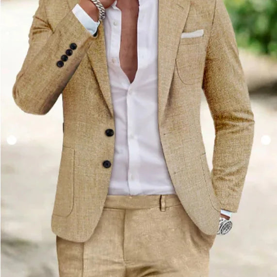 2027 New Spring And Autumn Mens Digital Printed 2 Piece Suit Set Plus Size Smart Casual Blazer Outfit For Business And Wedding