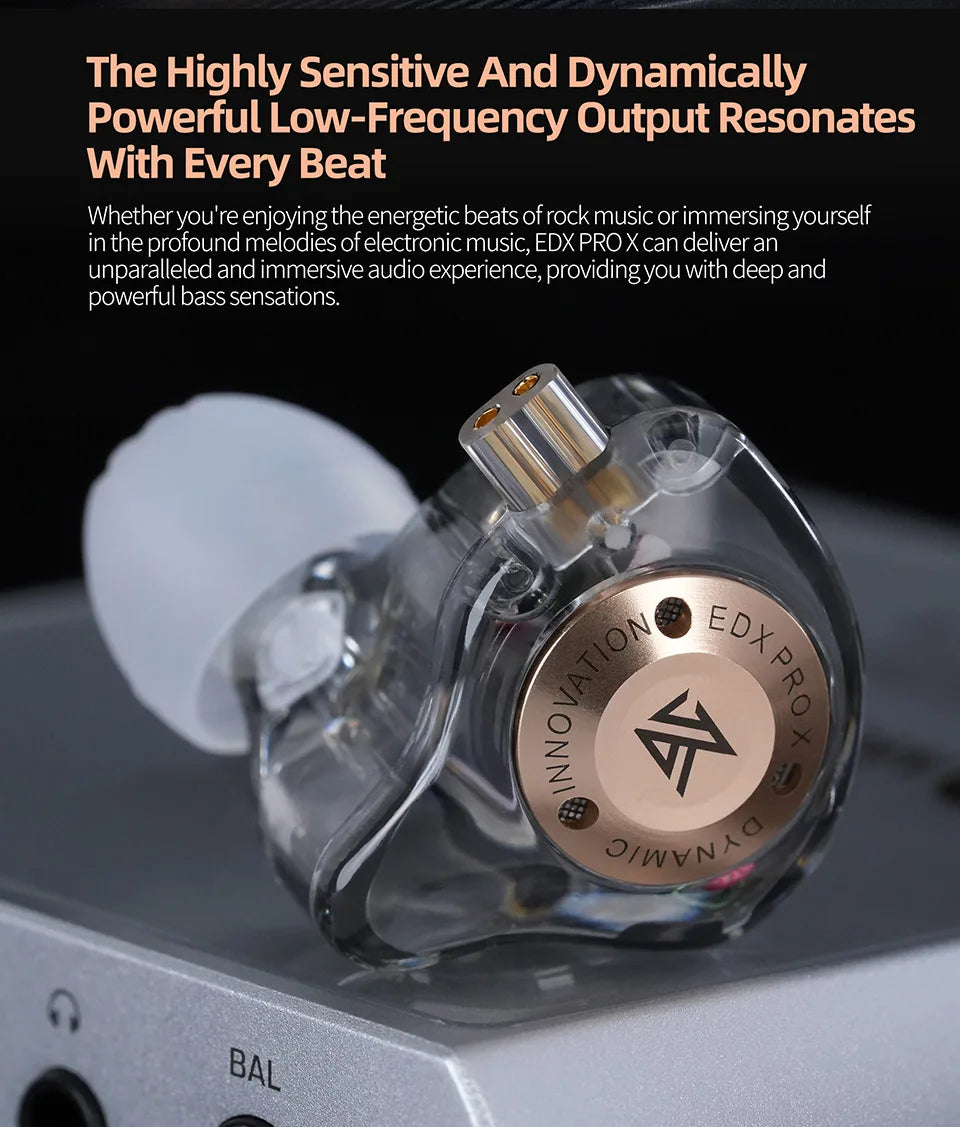 KZ EDX Pro X dynamic driving headphones in-ear monitoring earplugs HIFI bass hi-fi headphones stage sports headphones