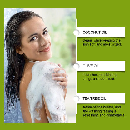 Tea Tree Oil Soap Cleaning Gentle Exfoliating Relieve Itch Moisturizing Dry Skin Smoothing Natural Bath Soap for Body and Face