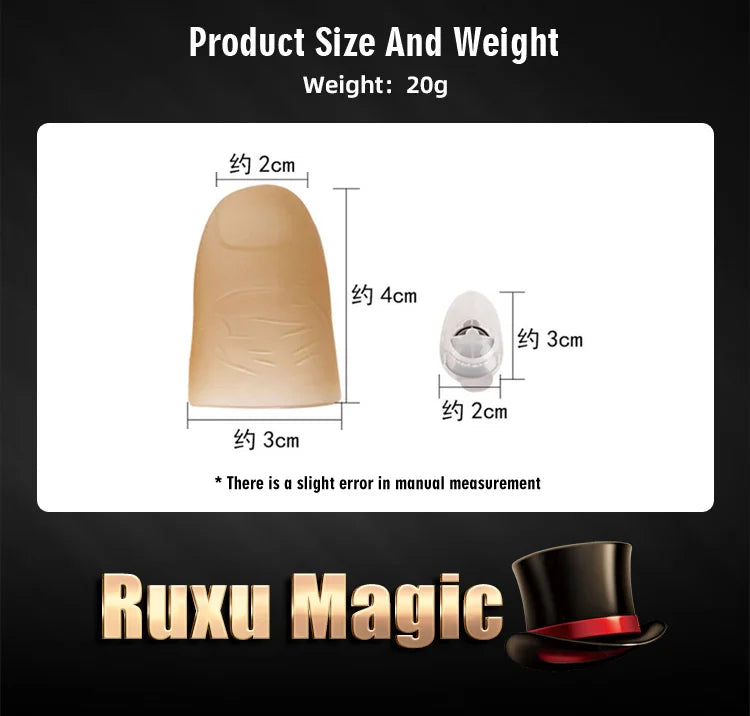 Thumb Finger Light Luminous Finger Light Magic Trick Props Halloween  Glowing Fingers Glow Thumbs（Red）magic props