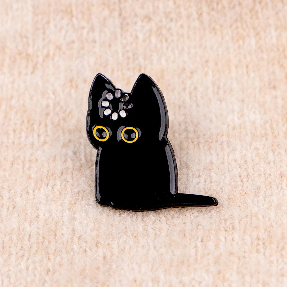 "Loading" Black Cat Enamel Pin Cute Brooch Pines Lapel Pins Badge on Backpack Clothing Accessories Animal Jewelry Friends Gifts