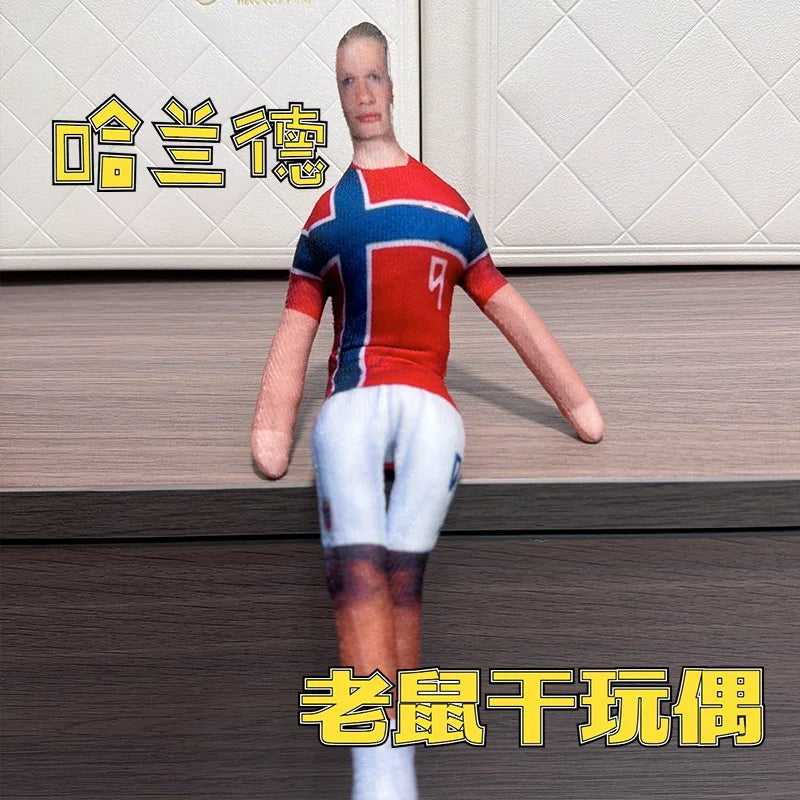 Abstract Erling Haaland Doll Cosplay Haaland Stuffed Cotton Doll Flexible Joint Football Star Action Figurine Boys Fans Gift
