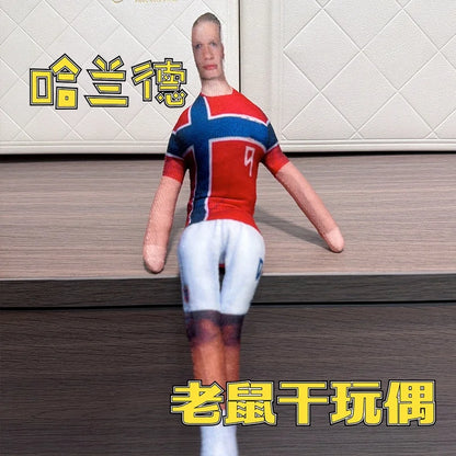 Abstract Erling Haaland Doll Cosplay Haaland Stuffed Cotton Doll Flexible Joint Football Star Action Figurine Boys Fans Gift