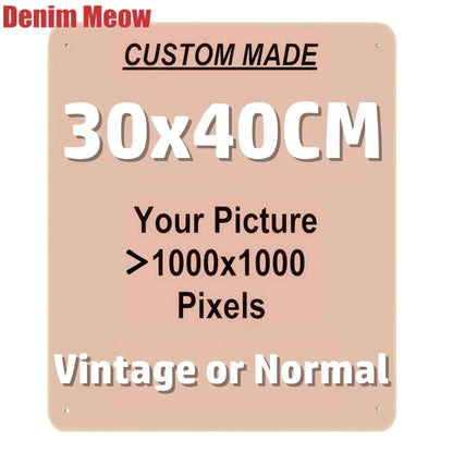 Custom Metal Tin Signs Retro Plaque Home Decor Iron Wall Art Poster Personalized Text Plates Street Sign 20x30cm/15x30cm/30x30cm
